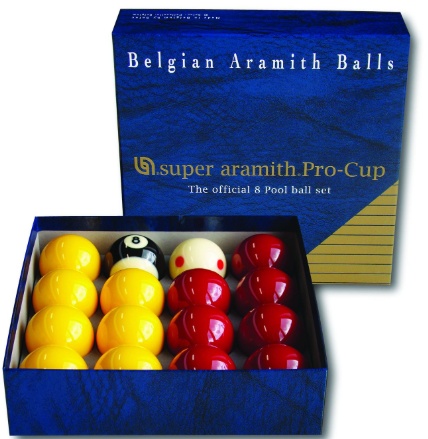 Aramith Super Pro Cup 8 Ball Casino 2 inch (1 7/8" Spotted White).